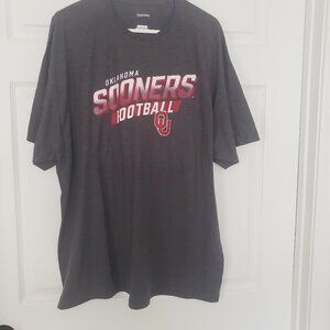 Oklahoma Sooners Football Mens Captivating Cotton Blend T-Shirt Grey Sx 2XL NWOT